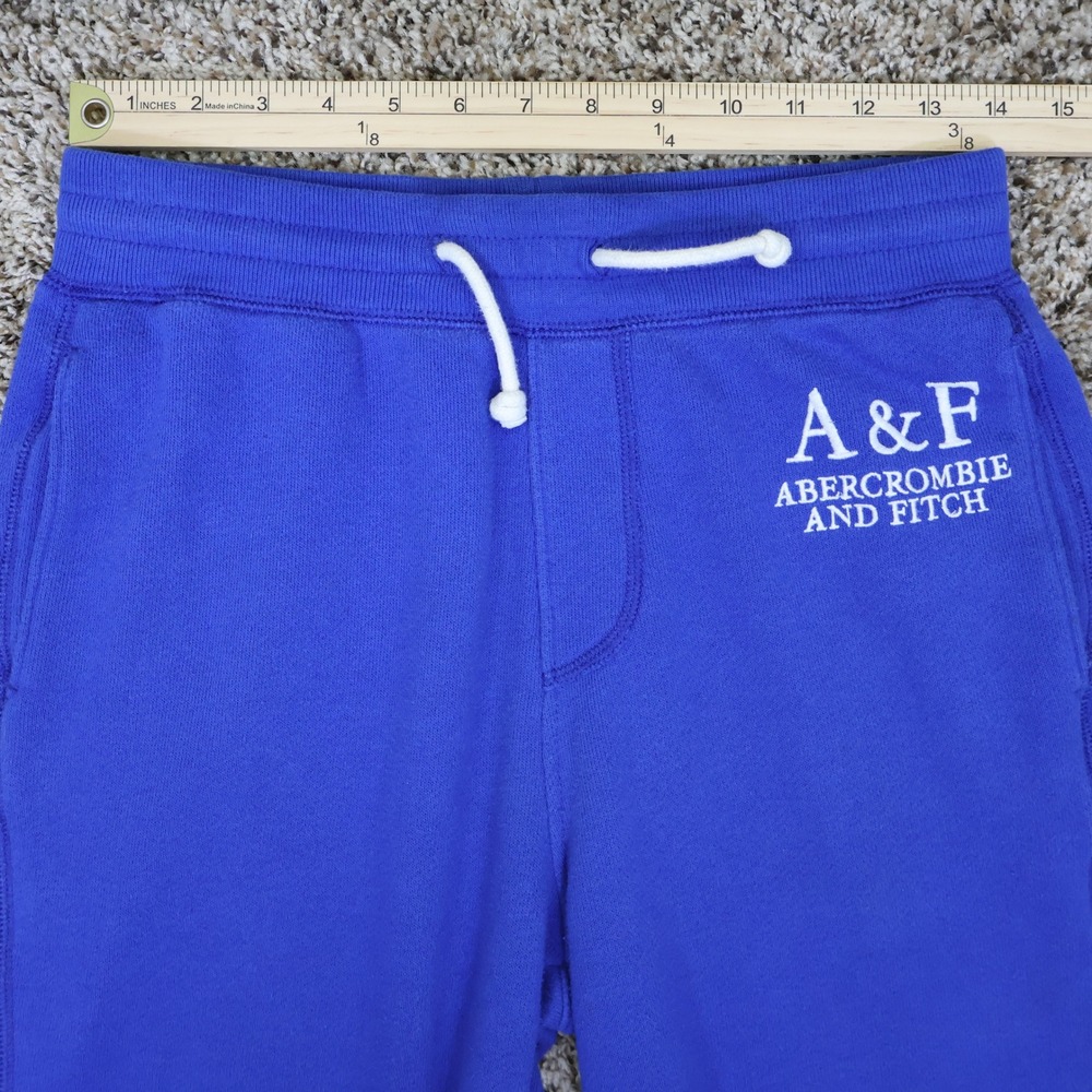 Abercrombie & Fitch‎ Logo Embroidered Sweatpants XS Royal Blue Fleece Joggers - Picture 6 of 11
